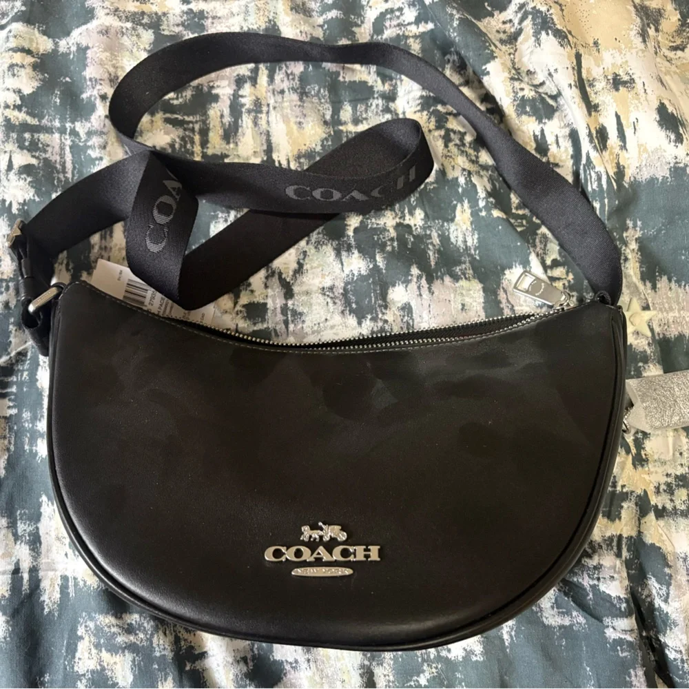 Coach Black Leather Aria Shoulder Bag - Picture 3 of 5